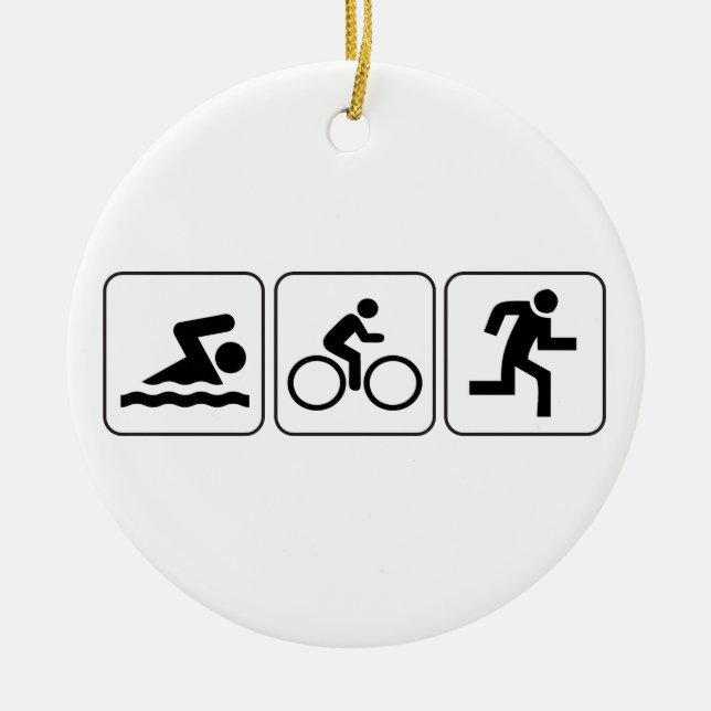 Ornement En Céramique Bain, vélo, course - triathlon (Devant)