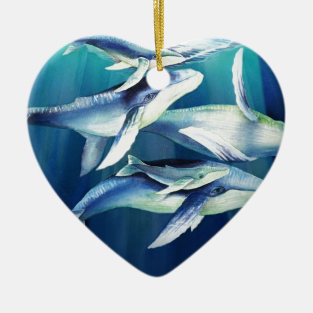 Ornement En Céramique Baleines de bosse (Devant)