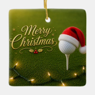Ornement En Céramique Balle de golf avec thème de Noël 