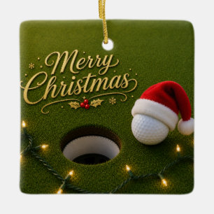 Ornement En Céramique Balle de golf avec thème de Noël 