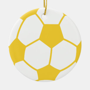 Ornement En Céramique Balle de soccer jaune ambre