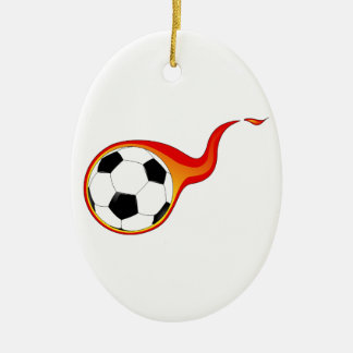 Ornement En Céramique Ballon de football flamboyant