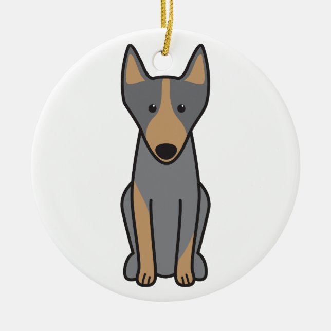 Ornement En Céramique Bande dessinée australienne de chien de Kelpie (Devant)