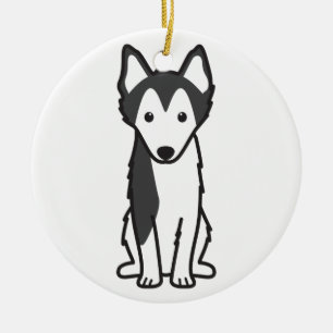 Ornement En Céramique Bande dessinée d'Alaska de chien de Klee Kai