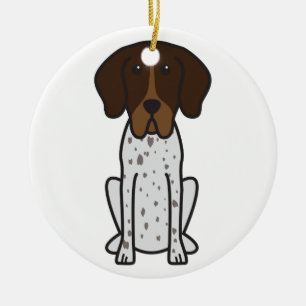 Ornement En Céramique Bande dessinée de chien de Braque Francais
