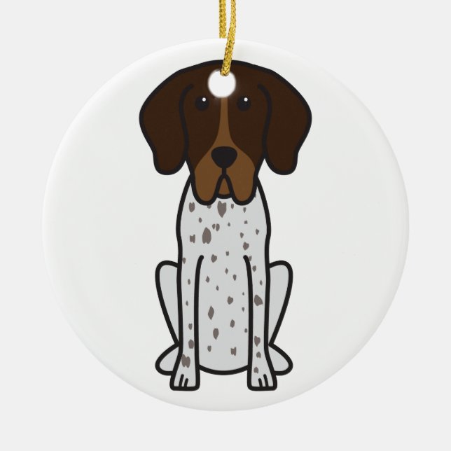 Ornement En Céramique Bande dessinée de chien de Braque Francais (Devant)