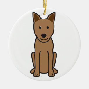 Ornement En Céramique Bande dessinée de chien de Canaan