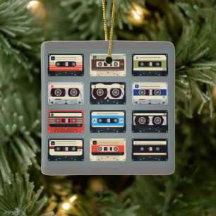 Ornement En Céramique Bandes de cassettes rétro 80s
