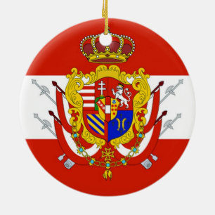 Ornement En Céramique Bannière blanche rouge Grand-Duché de Toscane