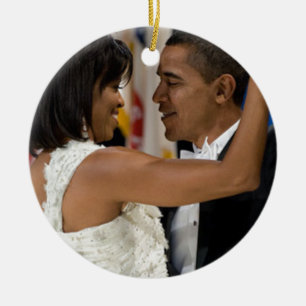 Ornement En Céramique Barack et Michelle Obama