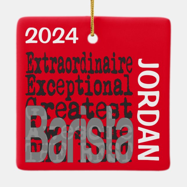 Ornement En Céramique Barista Extraordinaire CUSTOM (Dos)