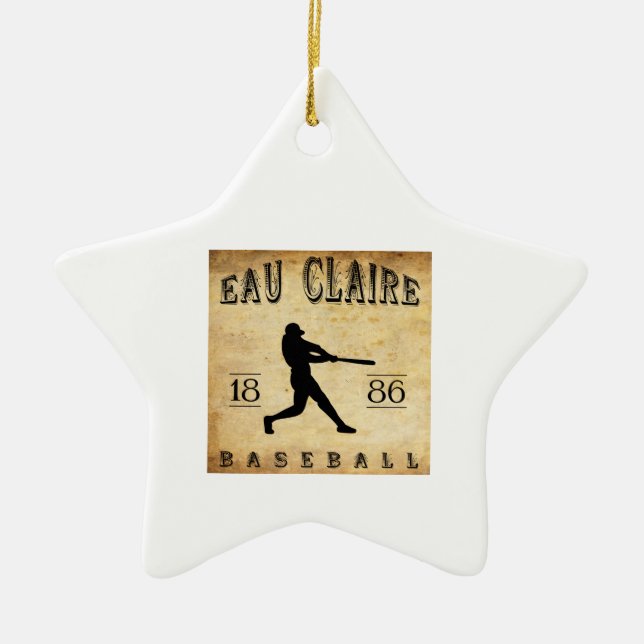 Ornement En Céramique Base-ball 1886 d'Eau Claire le Wisconsin (Devant)
