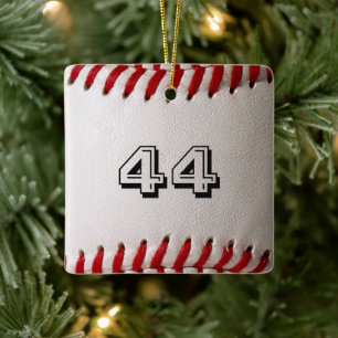 Ornement En Céramique Baseball avec numéro personnalisable