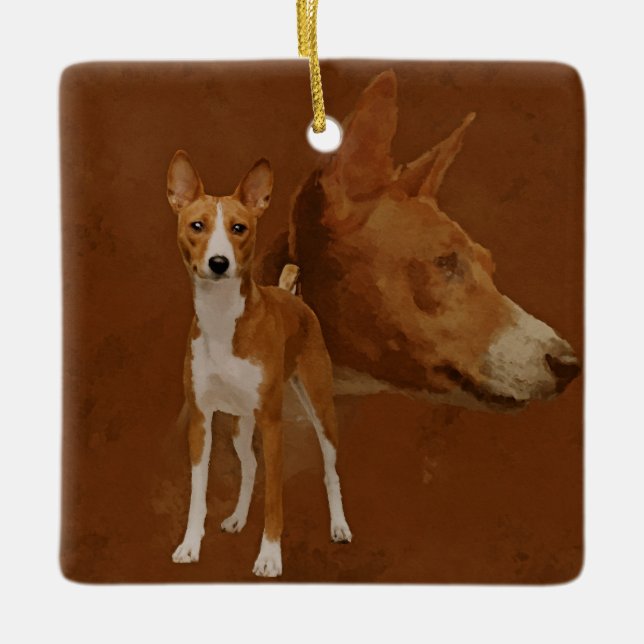 Ornement En Céramique Basenji (Devant)