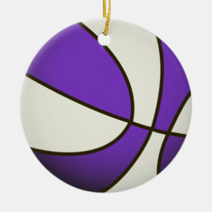 Ornement En Céramique Basket-ball - Blanc/pourpre