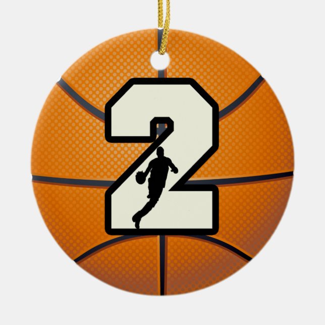 Ornement En Céramique Basket-ball du numéro 2 (Devant)
