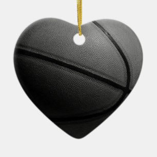 Ornement En Céramique Basket-ball noir et blanc
