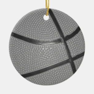 Ornement En Céramique Basket-ball noir et blanc
