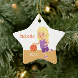 Ornement En Céramique Basket Blonde fille mignonne