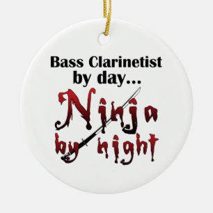 Ornement En Céramique Bass Clarinet Ninja Musician Gift