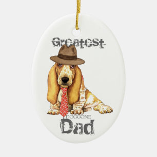 Ornement en céramique Basset Dad