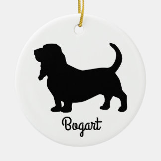 Ornement en céramique Basset Hound Silhouette