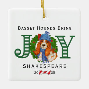 Ornement En Céramique Bassett Hounds Apporter Joy