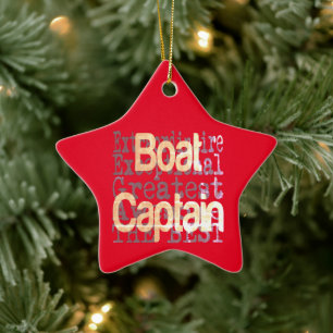 Ornement En Céramique Bateau Capitaine Extraordinaire
