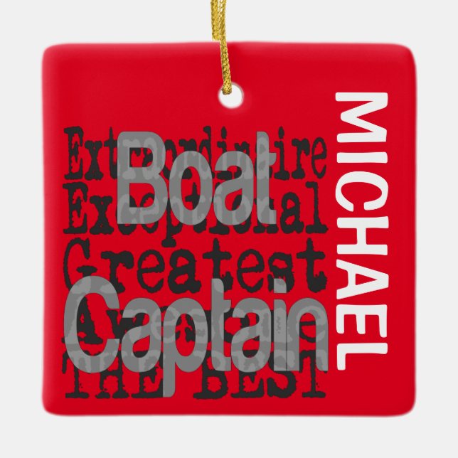 Ornement En Céramique Bateau Capitaine Extraordinaire CUSTOM (Devant)