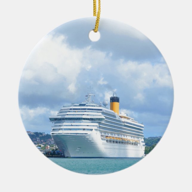 Ornement En Céramique Bateau de croisière (Devant)