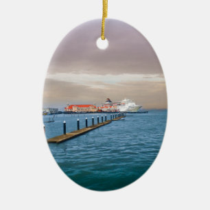Ornement En Céramique Bateau de croisière au pilier