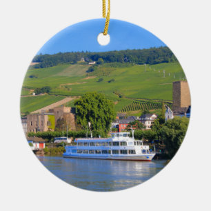 Ornement En Céramique Bateau de croisière, Rudesheim, Allemagne
