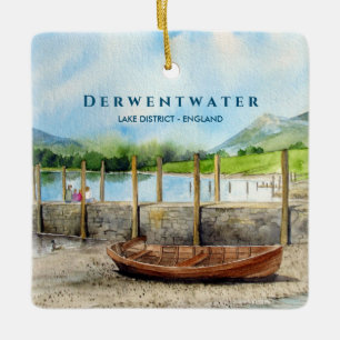 Ornement En Céramique Bateau en bois sur le district du lac Derwentwater