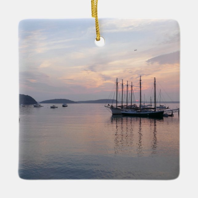 Ornement En Céramique Bateaux du port de Bar à Sunrise I (Devant)