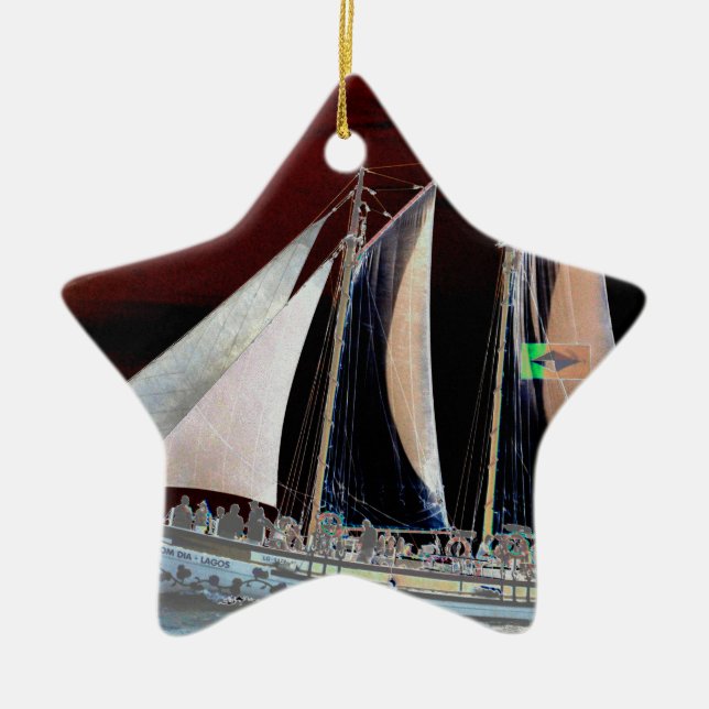Ornement En Céramique Bateaux sous voile (Devant)