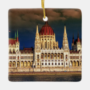 Ornement En Céramique Bâtiment hongrois du Parlement à Budapest, Hongr