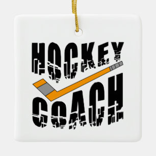 Ornement En Céramique Bâton entraîneur de hockey