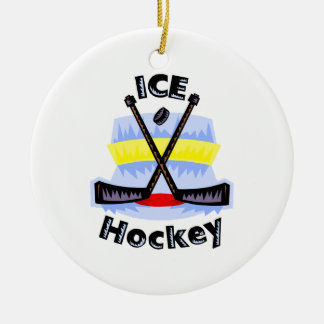 Ornement En Céramique Bâtons croisés de hockey sur glace