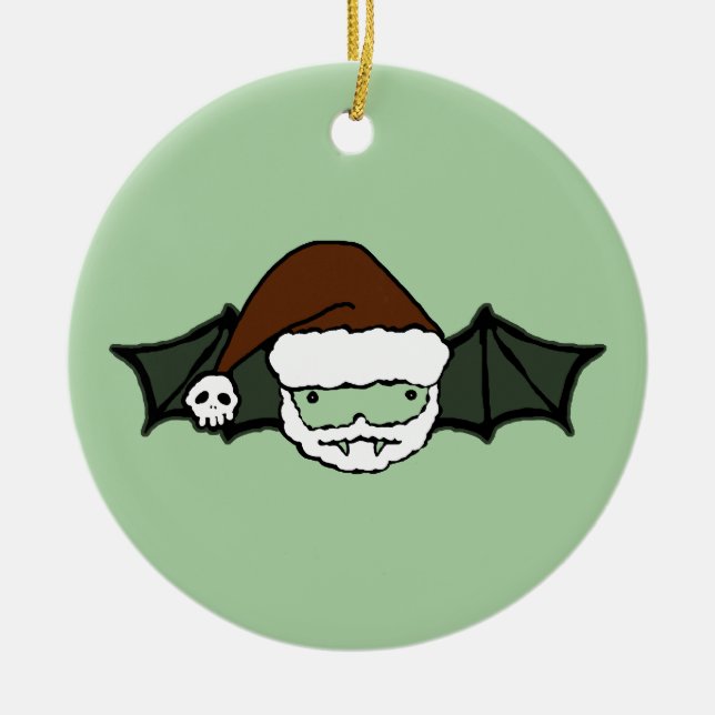 Ornement En Céramique Batte de Père Noël de vampire (Devant)