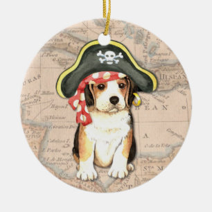 Ornement En Céramique Beagle Casquette pirate