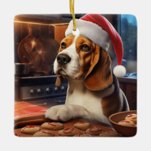 Ornement En Céramique Beagle Noël Cookies Festive Festive