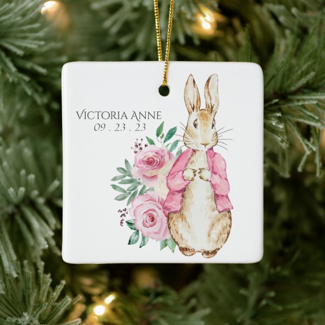 Ornement En Céramique Beatrix rose Potter Rabbit Personnalisé Baby (Arbre)
