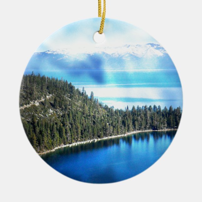 ORNEMENT EN CÉRAMIQUE BEAU LAC TAHOE (Devant)