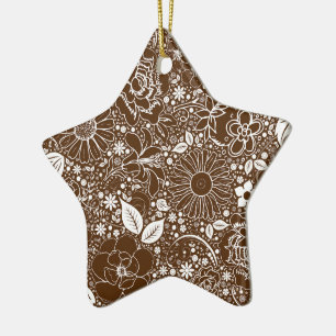 Ornement En Céramique Beautés botaniques Brown DÉBUT ORNAMENT