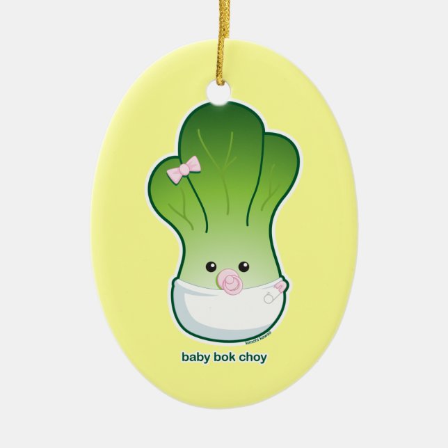 Ornement En Céramique Bébé Bok Choy (Devant)