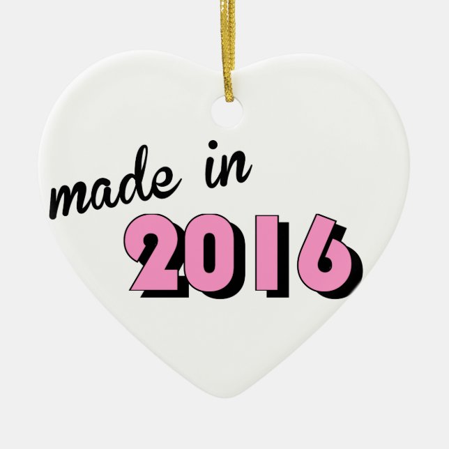 Ornement En Céramique Bébé Fabriqué En Rose 2016 (Devant)