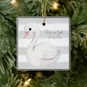 Ornement En Céramique Bébé garçon ou fille Typographie Nom Date Keepsaké