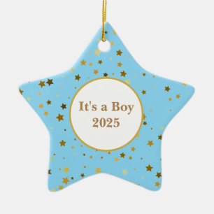 Ornement En Céramique Bébé Garçon Star Ornament