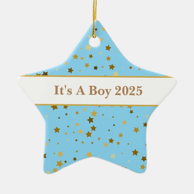 Ornement En Céramique Bébé Garçon Star Ornament (Devant)