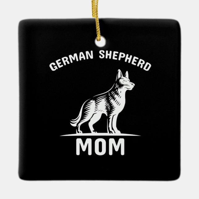 Ornement En Céramique Beekeeper Art German Shepherd Mommy (Devant)